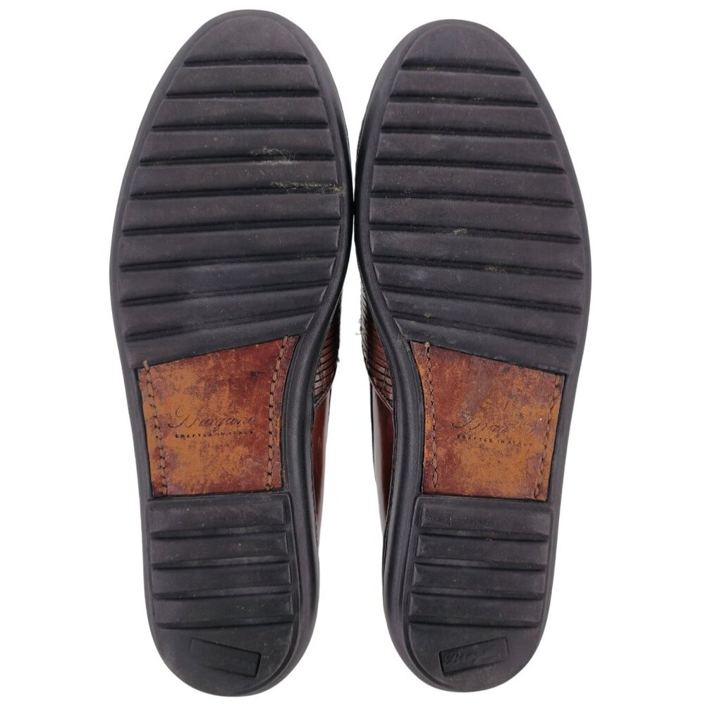 Vintage Bragano Italy Driving Casual Loafers Mens 8M Brown Basket Weave Slip-ons - Picture 3 of 11